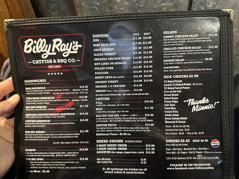 Billy Ray's Catfish & BBQ - Broken Arrow Menu image 1